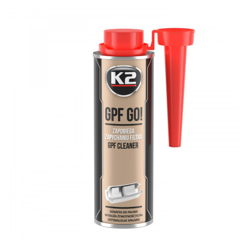 K2 GPF Go! 250ml - prísada do benzínu, ktorá zabraňuje upchávaniu GPF filtra