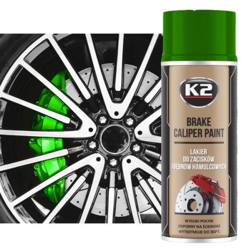 K2 BRAKE CALIPER 400ml Zelený - farba na strmene a brzdové bubny K2 BRAKE CALIPER 400ml Zelený - farba na strmene a brzdové bubny
