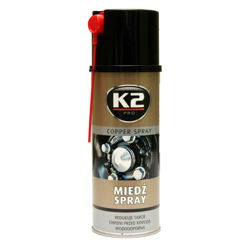 K2 COPPER SPRAY 400ml - vysokoteplotné, rýchloschnúce medené mazivo K2 COPPER SPRAY 400ml - vysokoteplotné, rýchloschnúce medené mazivo