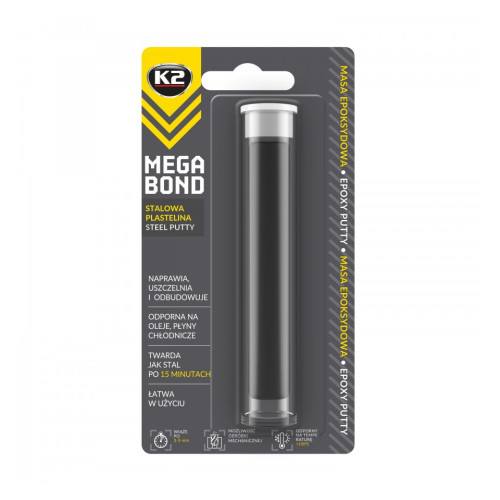K2 MEGA BOND 20g - oceľová plastelína, epoxidová opravná hmota