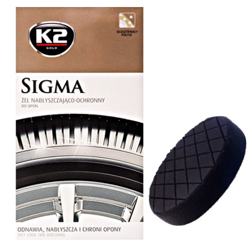 K2 SIGMA 500ml + Aplikátor - gél na leštenie a starostlivosť o pneumatiky K2 SIGMA 500ml + Aplikátor - gél na leštenie a starostlivosť o pneumatiky