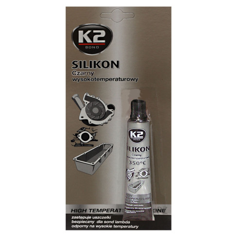 K2 SILIKON BLACK +350° 21g - vysokoteplotný silikón nahrádza tesnenie K2 SILIKON BLACK +350° 21g - vysokoteplotný silikón nahrádza tesnenie
