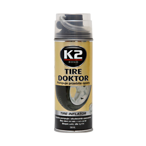 K2 TIRE DOKTOR 400ml - nafúka a utesní prepichnué pneu K2 TIRE DOKTOR 400ml - nafúka a utesní prepichnué pneu