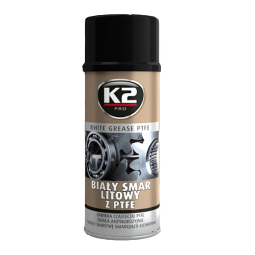 K2 BIELY PTFE TUK 400ml - znižuje trenie, odvádza vlhkosť, eliminuje škrípanie a chráni pred koróziou K2 BIELY PTFE TUK 400ml - znižuje trenie, odvádza vlhkosť, eliminuje škrípanie a chráni pred koróziou